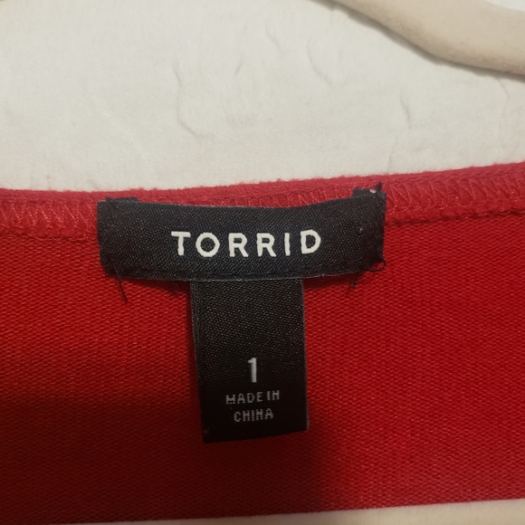 TORRID. KNIT FAUX WRAP RED DRESS...SIZE:1 - Picture 10 of 10